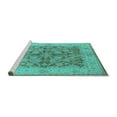 thumbnail image 2 of Ahgly Company Machine Washable Indoor Rectangle Oriental Turquoise Blue Industrial Area Rugs, 5' x 8', 2 of 4