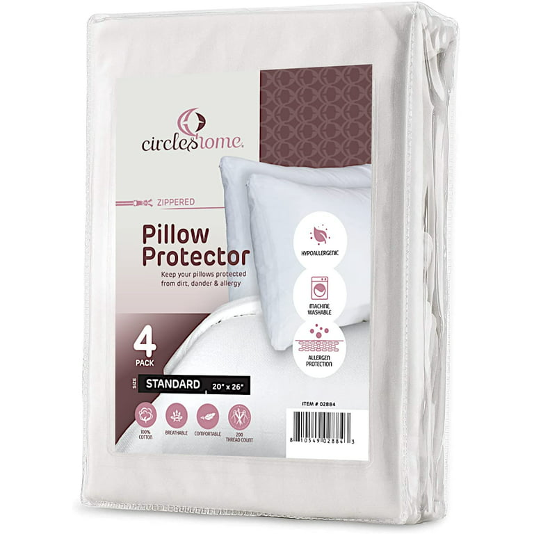 Right Choice Bedding Cotton Pillow Protectors 4 Pack
