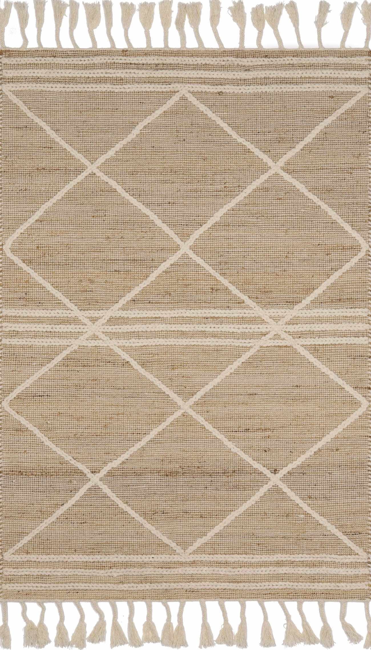 Hauteloom Gulnur Jute Hallway, Kitchen Runner Rug - Global - Beige - 2'6" x 8'