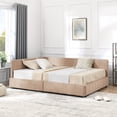 thumbnail image 4 of Full Size Storage Upholstered Tufted Bed Frame, Sofa Bed Frame with Comfortable Backrest and Armrests, Full Size Bed for Bedroom, Living Room,Velvet, BLACK(80.5''*59''*29.5''), 4 of 7