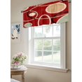 thumbnail image 4 of Red Circle Valances for Windows, Rod Pocket Kitchen Valance Curtains - Soft & Washable Small Window Treatment for Living Room, Bathroom, Geometri Stripe Lines Abstract Art 54x18inch, 1 Panel, 4 of 9