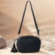 thumbnail image 5 of Bolso de hombro de cuero de PU bolso de mujer con borla bolso de mano de color sólido (negro), 5 of 9