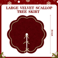 thumbnail image 3 of Lomyolo 48Inch Christmas Tree Skirt - Luxury Velvet with Sparkling Gold Lace Trim, Scalloped Edge Xmas Tree Skirt for Merry Christmas Party Gift Holiday Home Decor-Red, 3 of 8
