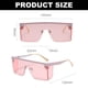 thumbnail image 2 of Gafas de sol sin marco de una sola pieza, gafas de sol de tendencia de moda con montura grande, hechas de metal, 2 of 5