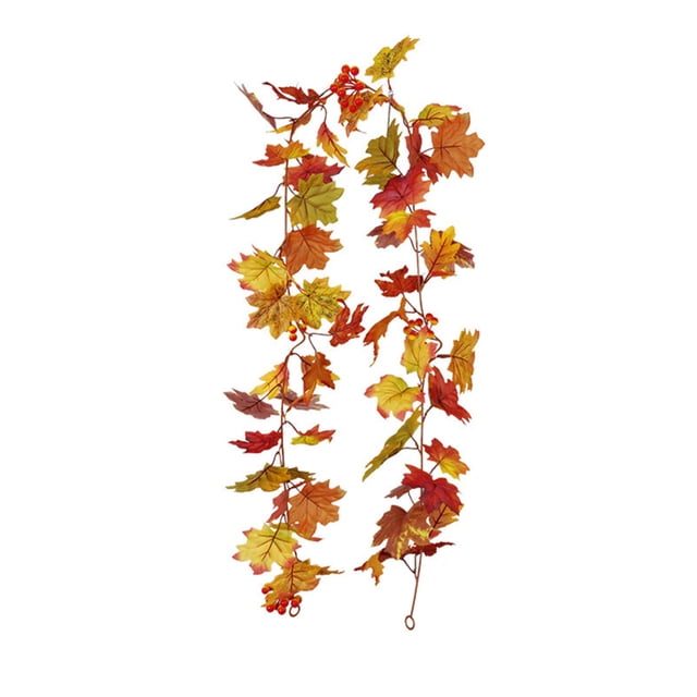 2026 Hot!Fall Decor Festival Simulation Maple Leaf Rattan Decoration Christmas Party Wall Hanging Maple Leaf Rattan