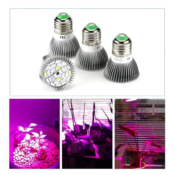 HIBIBUD (1/2/4 Pack) 28W Full Spectrum E26 E27 LEDs Grow Light Bulbs for Hydroponics Greenhouse Organic Indoor Plants,Grow Lamp Plant Light Bulb