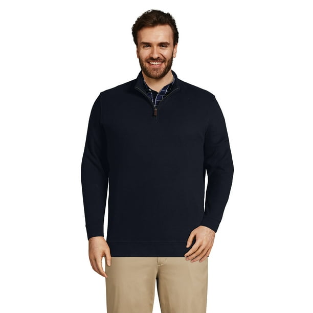 Lands' End Men's Big Bedford Rib Quarter Zip Sweater - Walmart.com