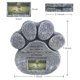 thumbnail image 2 of Piedra conmemorativa para mascotas personalizada en forma de pata para homenajes en el jardín., 2 of 7