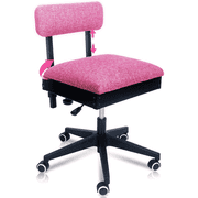 Pink Power Pink Sewing Chair with Wheels and Adjustable Back Support - Hydraulic Armless Sewing Machine Chair for Crafting, Quilting - Room Furniture - Ergonomically Designed Professional Craft Chair