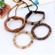 thumbnail image 5 of Leather Bracelet Set for Men Women, Multilayer Hemp Cords Tribal Braided Design, Ethnic Wood Beads Wrap Wristbands, 4 Pack, 6.5-8.5 Inches, 5 of 5