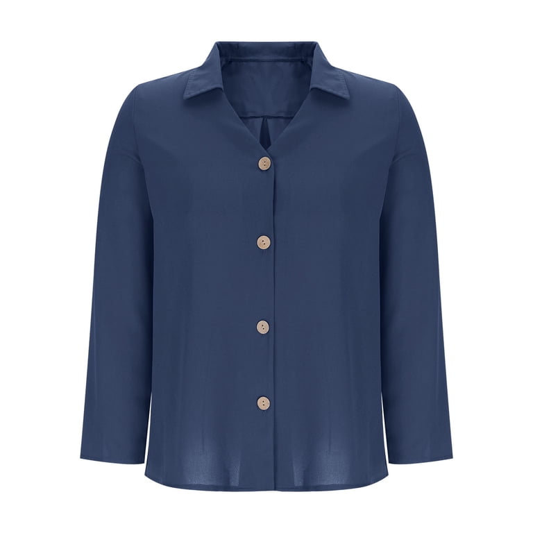 Enjoytime Button Up Shirt Women Solid Long Sleeve Shirts Flowy Collared Work Office Business Blouses Tops Plus Size Spring Clothes for Women Enjoytime Button Up Shirt Women Solid Long Sleeve Shirts Flowy Collared Work Office Business Blouses Tops Plus Size Spring Clothes for Women