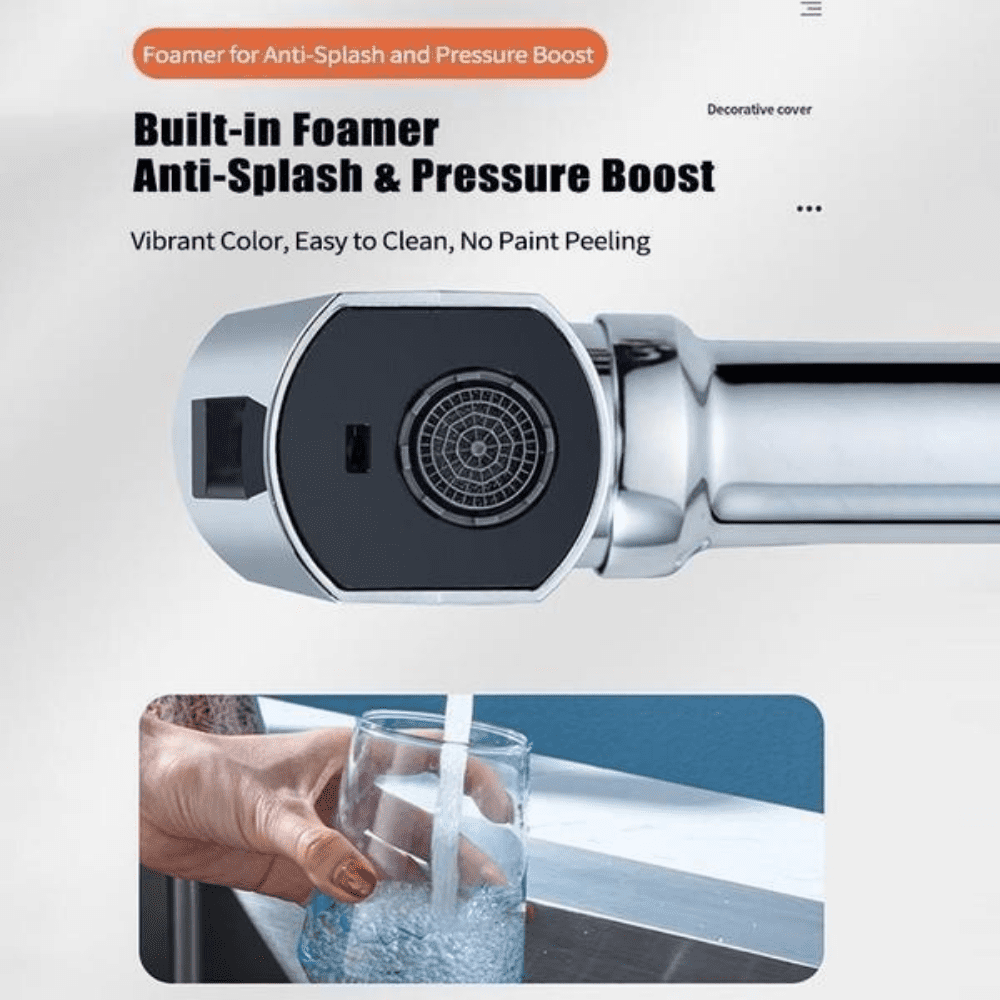 LigoWave Waterfall Kitchen Faucet 360° Rotation 3 Water Spary Modes Showerhead Water Outlet Water Saving For Kitchen Bathroom