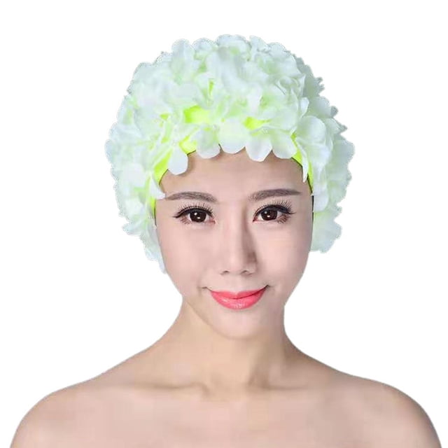 Cap 3D Flower Bathing Gorro transpirable para deportes acuáticos para mujer (Fluorescente) Verde FLhrweasw Nuevo