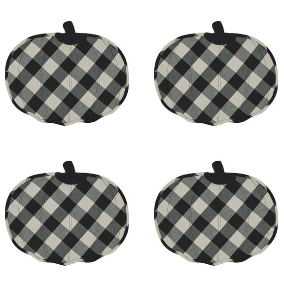 Park Designs Wicklow Black & Cream Pumpkin Placemat Set of 4