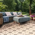 thumbnail image 3 of Safavieh Courtyard Erin Bordered Indoor/Outdoor Area Rug, Sand/Black, 8' x 11', 3 of 10