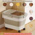 thumbnail image 5 of Flantor Dog Food Container 20 lbs, Collapsible Pet Food Storage Container with Rolling Wheels & Airtight Khaki, 5 of 8