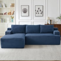 Leumius 96” Modular Sectional Sofa,Cloud Sectional Couch with Deep Seat,Modern Modular L-Shape Sofa Couch with Chaise,Upholstered Boneless Couches for Living Room Bedroom,Blue