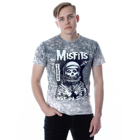 Misfits Mens' Terror Lost in Space Stone Wash Adult T-Shirt Band Fiend Skull (S)