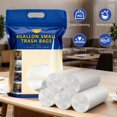 thumbnail image 2 of 125 Count Small 4 Gallon Trash Bags,17.7×19.7 Inches White Small Trash Can Liners,4 Gal Small Garbage Bags for Bathroom,Bedroom,Living room & Office,Flat-Mouth 4 Gal Trash Bags, 2 of 4