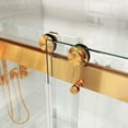 thumbnail image 6 of MCOCOD 56 to 61 in. W x 72 in. H Frameless Double Sliding Shower Door with Soft-Closing, 3/8" (10 mm) Clear Tempered Glass, Waterproof Bathroom Alcove Shower Doors, Brushed Gold Finish, 6 of 8