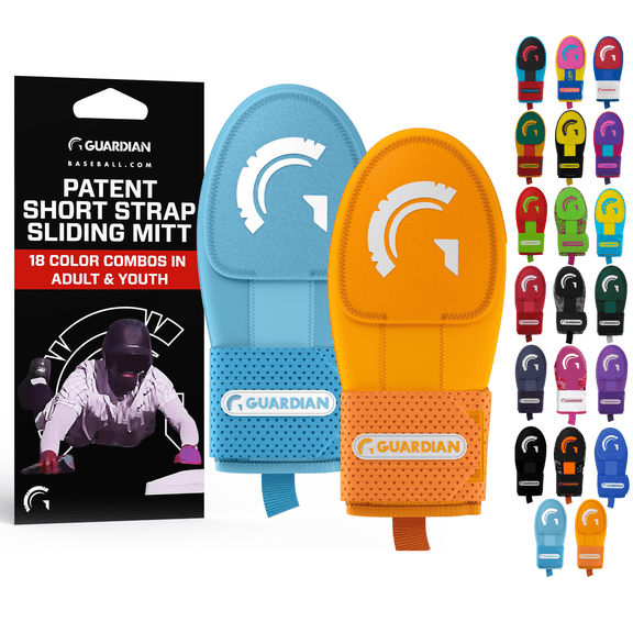 Guardian Baseball Sliding Mitt - Youth and Adult Sizes - Sliding Glove for Baseball - Elastic Compression Strap- 2 per Pack