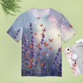 thumbnail image 5 of Lavender Women T-Shirt Classic O Neck T-Shirts Short-Sleeve Trendy Animal Print Design Tshirt Casual Clothing, 5 of 5