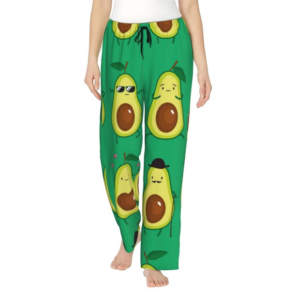 Fotbe Cartoon Fruit 1 Pantalones de Pijama para Mujer, Pantalones de Dormir, Pantalones Pj con Cordón y Bolsillos-3X-Large