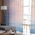 thumbnail image 4 of Ocean Seagull Semi Sheer Curtains 72 Inch Length 2 Panels Set, Pink Blue Sunset Clouds Gradient Landscape Sheer Kitchen Curtain Privacy Voile Window Curtain for Living Room Bedroom Rod Pocket Drapes, 4 of 7