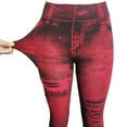 thumbnail image 6 of UTTOASFAY Woman Pants Women Casual Pants Imitation Denim Leggings Women'S Super Elastic Ladies Slim Trousers Wine 10(XL), 6 of 9