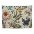 thumbnail image 5 of BCIIG Flowers Butterflies Embroidery Tapestry Wall Hanging Unique Style Graphic Tapestries Home Wall Decor Art for Living Room Bedroom Apartment Farmhouse Dorm 60x50inch, 5 of 6