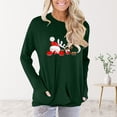 thumbnail image 2 of Mujeres Tallas grandes Casual Cuello redondo Suelto Impreso Bolsillo Manga larga Tops Mujer Blusa Fridja bvmnju3212, 2 of 5
