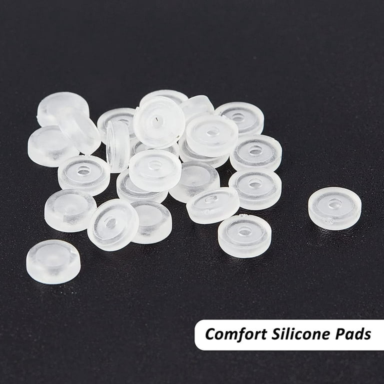  Clip on Earring Cushions 100pcs Silica Gel Earring Back pad  Clip on Earring Comfort pad for Earring Cushion Pads