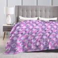 thumbnail image 3 of Pink Geometric Polka Dots Throw Blanket, Super Soft Anti-Pilling Flannel Bed Blankets, 80"x60", 3 of 8