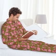 thumbnail image 4 of Wukai Cartoon Pigs Men's Long-Sleeve Pajama Set - Comfortable Sleepwear with Button-Down Shirt and Pants-XX-Large, 4 of 6