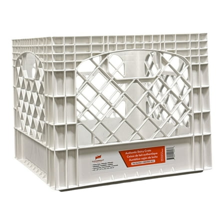 Juggernaut Storage 16QT Heavy-Duty Plastic Square Milk Crate White