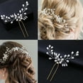 thumbnail image 2 of opvise Wedding Decor Glossy Rhinestone Faux Pearl Women Hairpin Clip White, 2 of 5