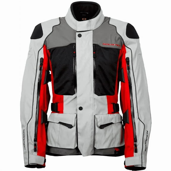 Scorpion Yosemite Mens Textile Motorcycle Jacket Cream/Red/Black LG