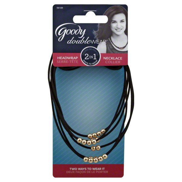 Goody Goody Ouchless Hair Bands, Ties, And Accessories 2in1 Headwrap/necklace (gold Beads