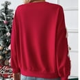 thumbnail image 4 of Valentine Tops for Women Long Sleeves Valentine Sweatshirt Trendy Bow Detail Shirts Plus Size Ladies Gift Tops Red XL, 4 of 8
