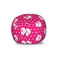 thumbnail image 1 of Romantic Storage Toy Bag Chair, Daisy Bouquets on Retro Polka Dots Romantic Design Spring Style Pattern, Stuffed Animal Organizer Washable Bag, Small Size, Magenta Pink White, by Ambesonne, 1 of 3