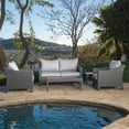thumbnail image 6 of Noble House Antibes 5 Piece Outdoor Wicker Conversation Set in Gray/Silver, 6 of 26