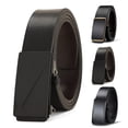 thumbnail image 2 of Frogued Men Belt Multipurpose Automatic Buckle Formal Faux Leather Adjustable Match Clothing Long-lasting Smooth Surface Men Business Belt for Daily Wear (Cool Black,120cm), 2 of 13