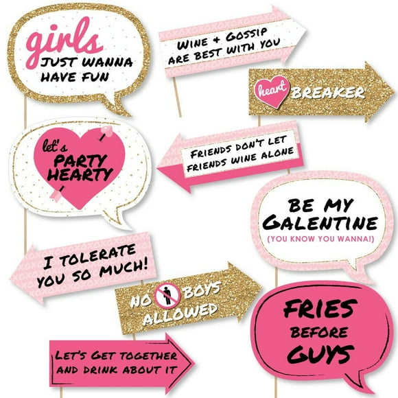 Galentine's Day Fun Photo Booth Props Set - 10 Whimsical Accessories for Memorable Celebrations with Friends, Perfect for Creating Laughter and Lasting Memories