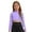 Lavender, variant on Aislor Kids Girls Long Sleeves Solid Color Crop Top Shirt for Dancing Workout Gymnastic 6-14 A Black 6