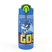 Zak Designs Modern Sonic 25 Fluid Ounce Plastic Water Bottle with Straw, Let's GO!