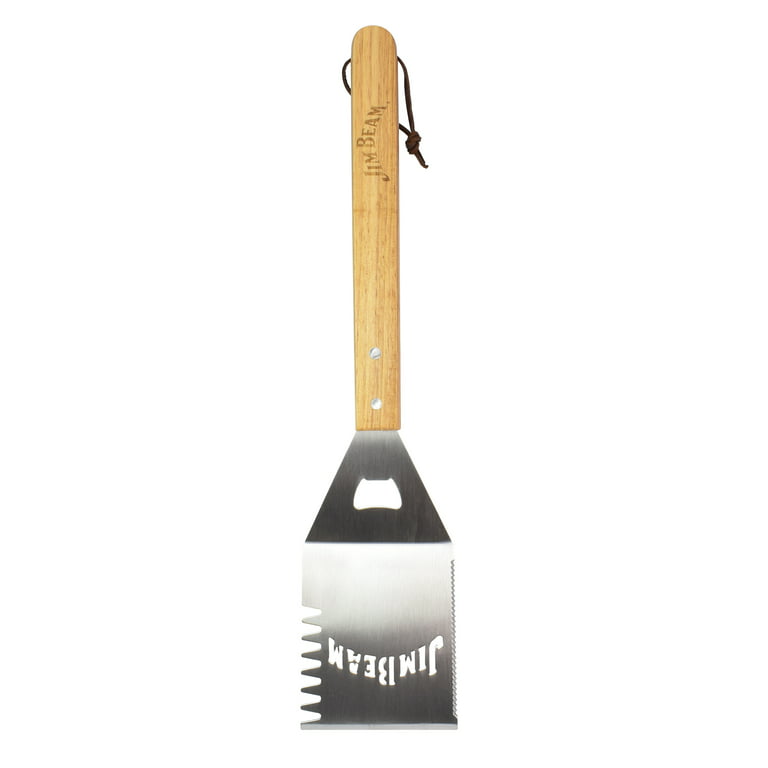 Jim Beam Stainless Steel Barbecue and Grilling Tool Set Wood