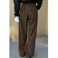 thumbnail image 2 of Women's Dark Brown Leopard Print High Waist Corduroy Wide Leg Pants [ZhiHiMeRi] | XL, 2 of 7