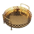 thumbnail image 2 of TISHITA Cupcake Tray Serving Tray Gift Floral Dish Metal Decor Gold Serving Tray Serving Tray with Handles for Dessert Dresser Vanity, 2 of 8