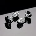 thumbnail image 5 of Titanium Screw Back Pack of Earrings Black Cubic Zirconia Double Sided Stud for Women Men 20G Helix Piercing Surgical Stainless Steel Hypoallergenic for Sensitive Ears Simulated Diamond, 5 of 6