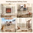 thumbnail image 3 of Pet Safety Gate, Caveen 3Panels 80" Extra Wide Iron Gates for Doorway Kitchen Playard, White, 3 of 10